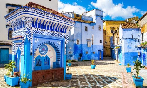 place à Chefchaouen la ville bleue