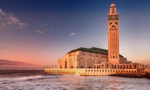Mosquée Hassan 2 au coucher du soleil
